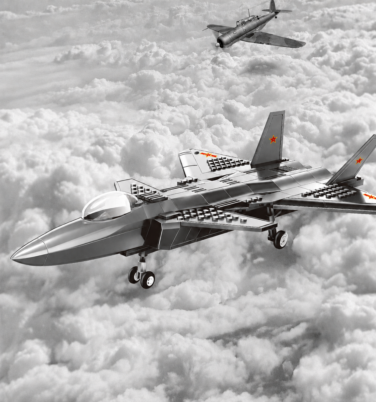 Heavy Stealth Fighter Jet Building Set | 229 Pieces