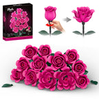 Red Rose Bouquet Building Set | 12 Roses, 528 Pieces
