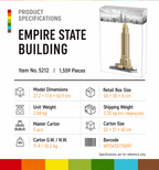 Empire State Building Architecture Set | 1,559-Piece Display Model