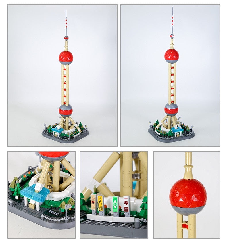 Shanghai Oriental Pearl Tower Architecture Building Set | 832-Piece Display Model