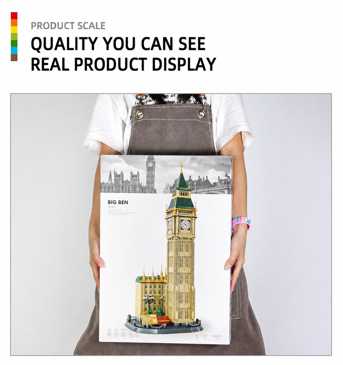 Elizabeth Tower (Big Ben) London Architecture Building Set | 1,095-Piece Display Model