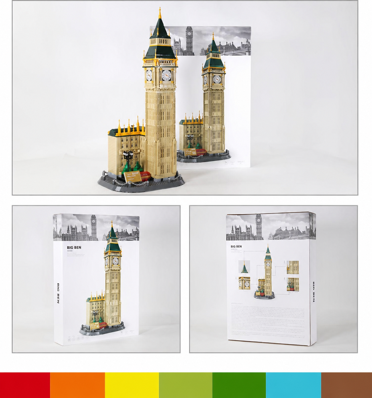 Elizabeth Tower (Big Ben) London Architecture Building Set | 1,095-Piece Display Model