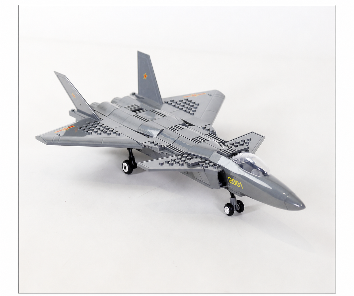 Heavy Stealth Fighter Jet Building Set | 229 Pieces