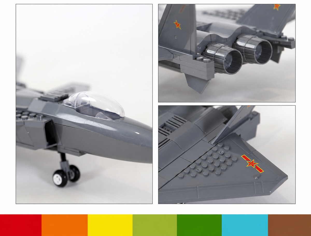 Heavy Stealth Fighter Jet Building Set | 229 Pieces