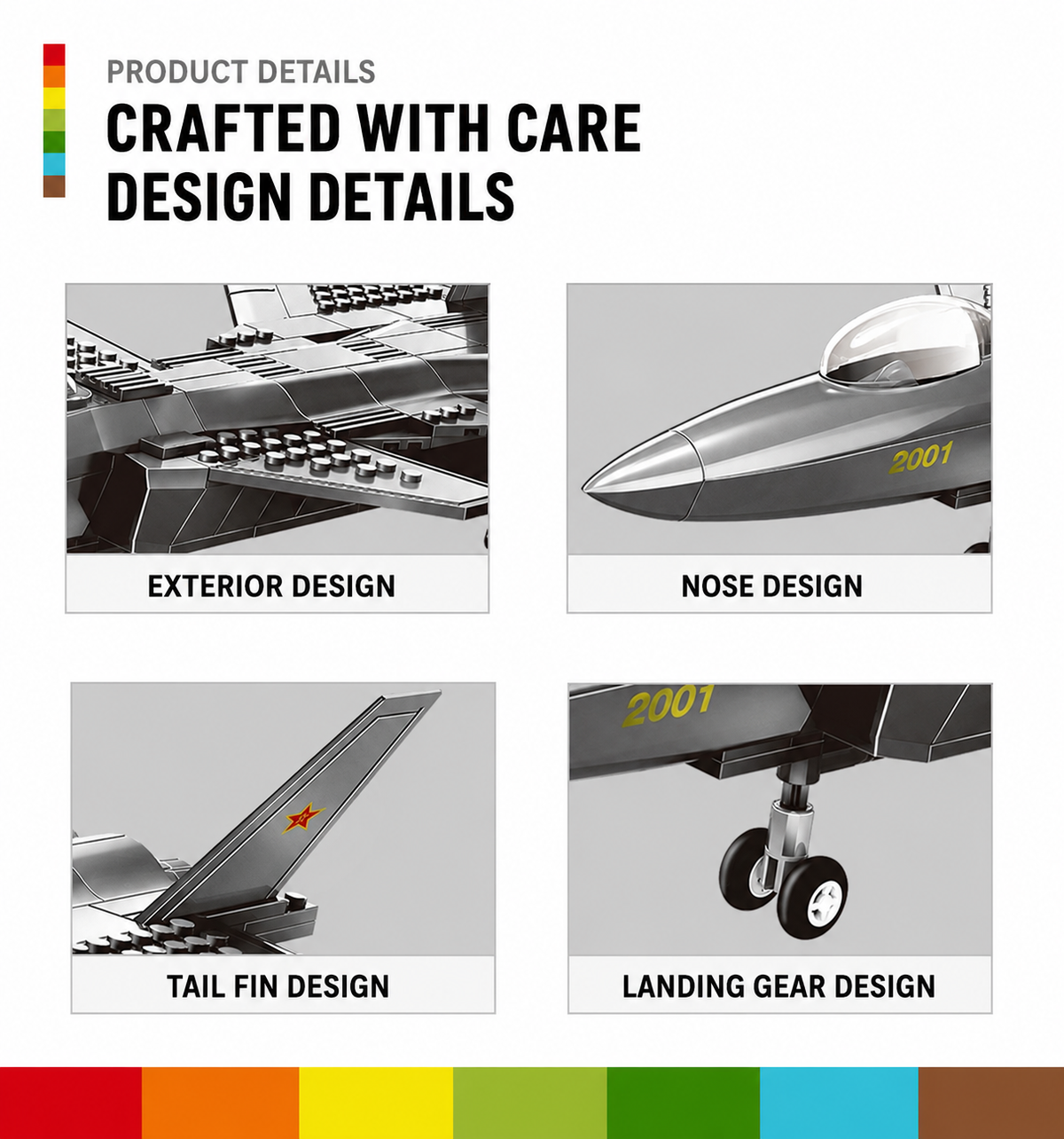 Heavy Stealth Fighter Jet Building Set | 229 Pieces