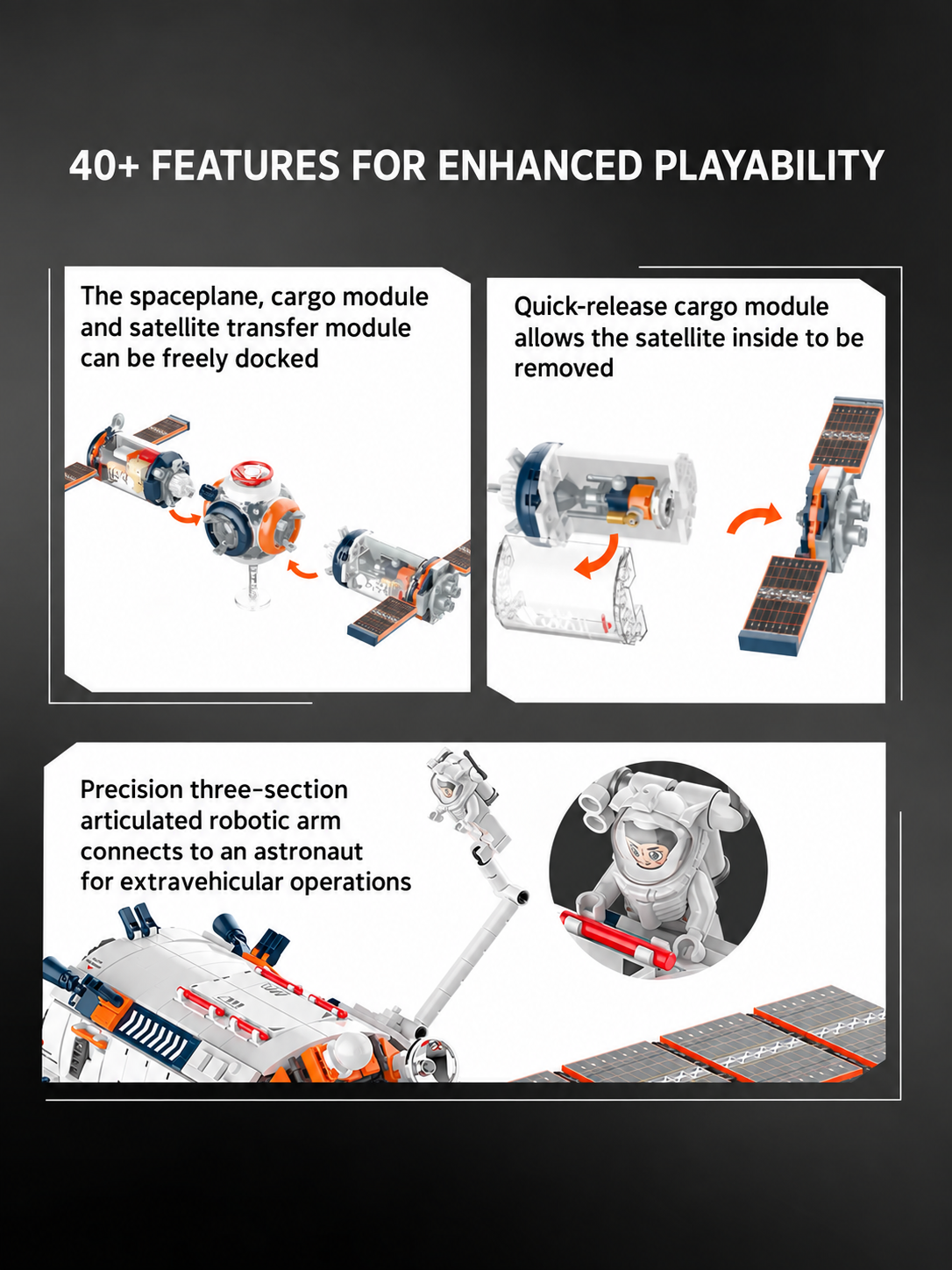 Dawn Core POD Space Station Building Set | Hinged Display Model