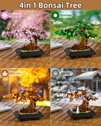 Four Seasons Bonsai Tree Building Set | 531-Piece 4-in-1 Display Model
