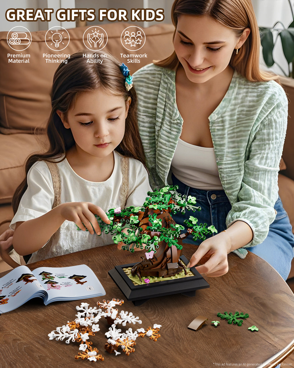 Four Seasons Bonsai Tree Building Set | 531-Piece 4-in-1 Display Model