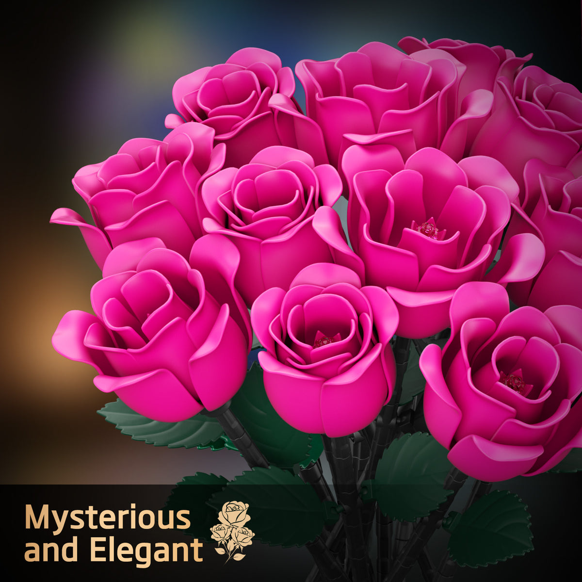 Red Rose Bouquet Building Set | 12 Roses, 528 Pieces