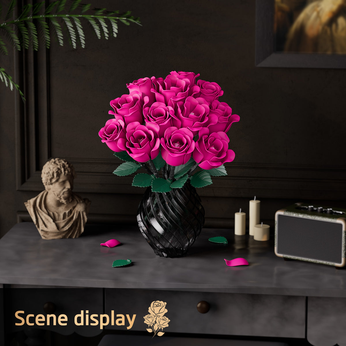 Red Rose Bouquet Building Set | 12 Roses, 528 Pieces