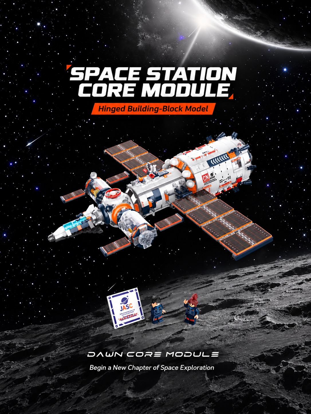 Dawn Core POD Space Station Building Set | Hinged Display Model